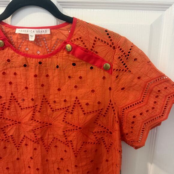 Veronica Beard Red Eyelet Star Tee‎ Top – Size 0 - Picture 2 of 10